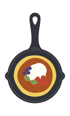 ベリーパンケーキ／スキレット料理／ベクターイラスト