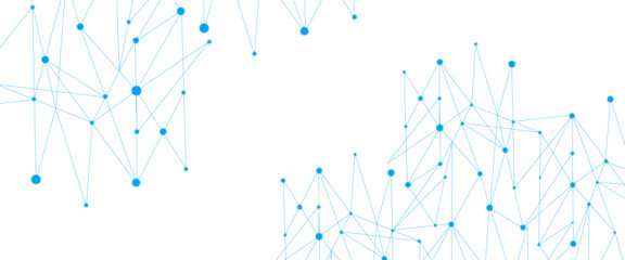 Vector abstract connecting the dots and blue lines geometric graphic background 