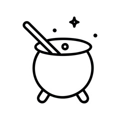 Magic Cauldron Potion Brewing Line Art