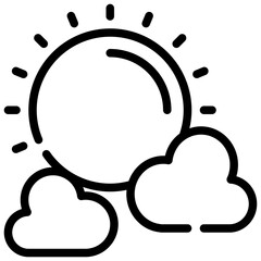 cloud cloudy sun day weather simple line icon