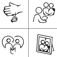 Breakup Day,heart, valentine, couple, wedding, romantic, romance, hearts, red vector design icon symbol set