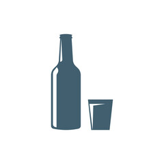 Bottle and glass icon
