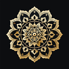 Luxurious Gold Mandala with Ornamental Arabesque Floral Motifs
