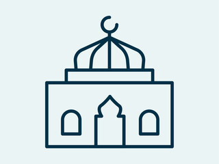 Mosque icon. Fasting ramadan icon. Outline icon concept.