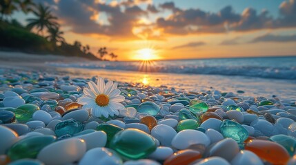 . The background is a blue sky with golden clouds floating in the sky. The picture is bright. The scene is peaceful and beautiful, capturing the tranquility of the moment, ultra-high definition, wide-