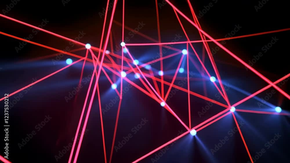 Aufkleber dynamic display of intersecting red and blue laser beams creates futuristic and energetic atmosphere