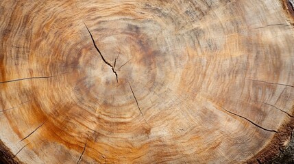 Naklejka premium Detailed Closeup of Tree Ring Patterns Showcasing Natural Aging and Growth Stages : Generative AI