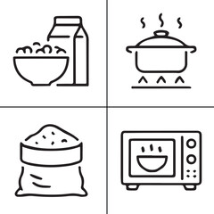 National Cereal Day,food, cup, soup, coffee, hot, dish, drink, meal, bath, toilet, spoon, dinner, breakfast, bowl vector design icon symbol set 