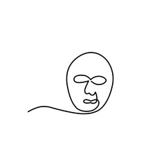 continuous line carnival mask