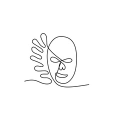 continuous line carnival mask