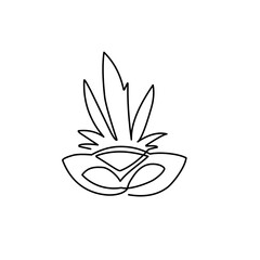 continuous line carnival mask