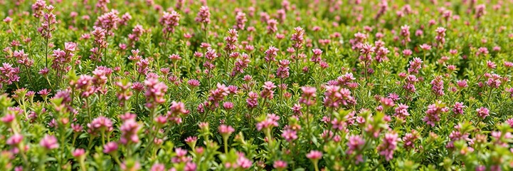 Lush Thyme Fields from Above