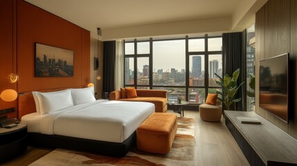 Luxury Hotel Room with Stunning City View