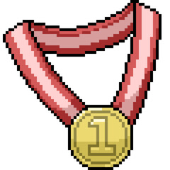 Obraz premium pixel art of gold coin winner