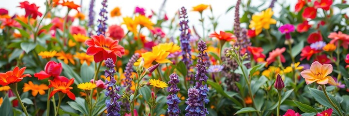 Obraz premium Serene Garden Blooms: Abstract Floral Pattern in Pastel Hues