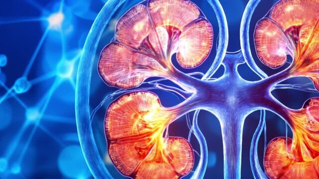 Human Kidney Anatomy: Detailed 3D Medical Illustration