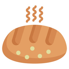 bakery bread dessert flat style icon