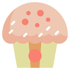 bakery cupcake dessert sweets flat style icon