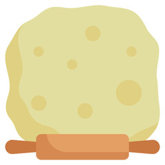 baking dessert rolling bakery dessert flat style icon