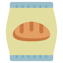 package bakery food bread shop flat style icon
