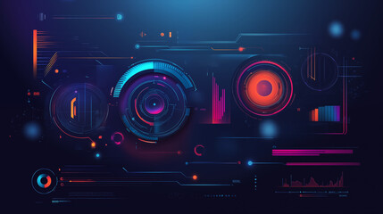 Obraz premium DJ mixer and futuristic music design with vibrant lights and digital elements