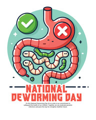 National Deworming Day on February 10 Child Health Day in India social media post banner template
