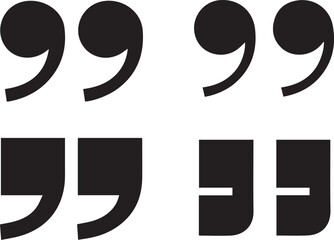 Set Of Quotation Symbol On Isolated white background 