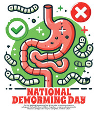 National Deworming Day on February 10 Child Health Day in India social media post banner template
