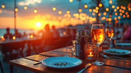 Romantic Sunset Dinner by the Beach: A Magical Evening