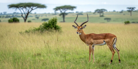 Naklejka premium Graceful Male Impala Isolated for Wildlife Enthusiasts