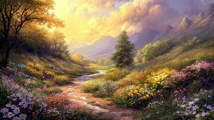 Mountain Valley Wildflower Path