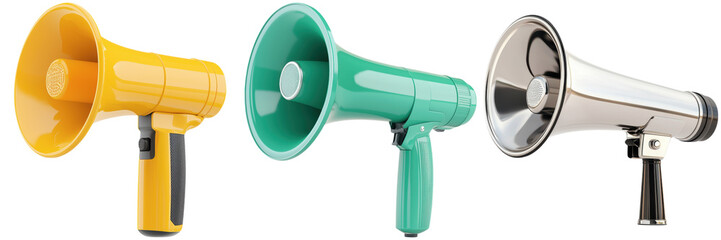 Colorful Megaphones for Announcements and Public Speaking Events