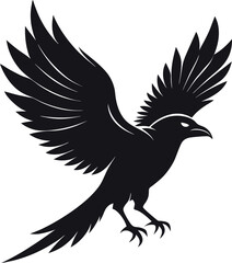 eagle silhouette vector  flying bird vector silhouette