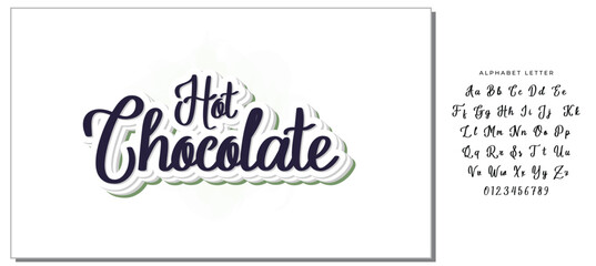 hot chocolate text on white background.