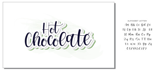 hot chocolate text on white background.