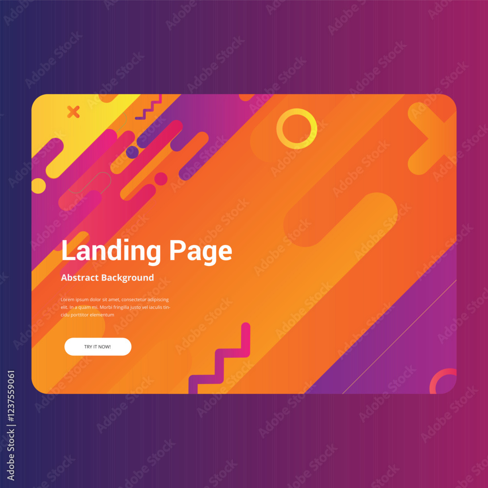 Poster abstract background landing page with colorful shape combination