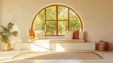 Sun-Drenched Room With A Built-In Window Seat, Offering A Serene And Peaceful Atmosphere. Perfect Spot For Relaxation And Enjoying Nature'S Beauty.