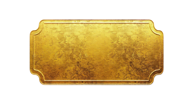 Golden label with transparent background representing success and achievement