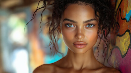 Curly Hair Portrait in Warm Natural Light