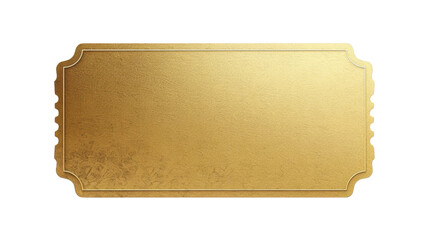 Golden ticket on transparent background representing vip access or winning
