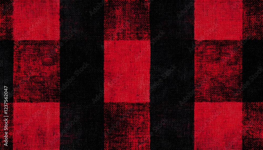 Poster red and black checkered textile pattern background