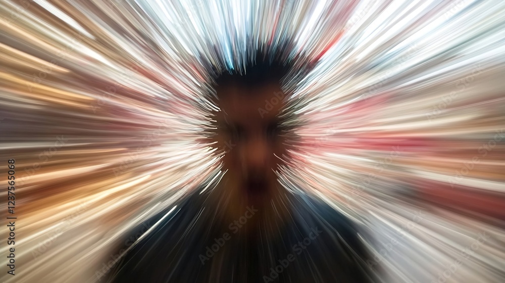 Poster Abstract Energetic Blur Effect Creative Portrait Background : Generative AI