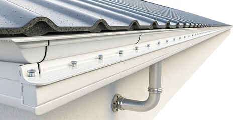 Fototapeta premium Durable Rain Gutter Section Isolated for Effective Water Management Solutions