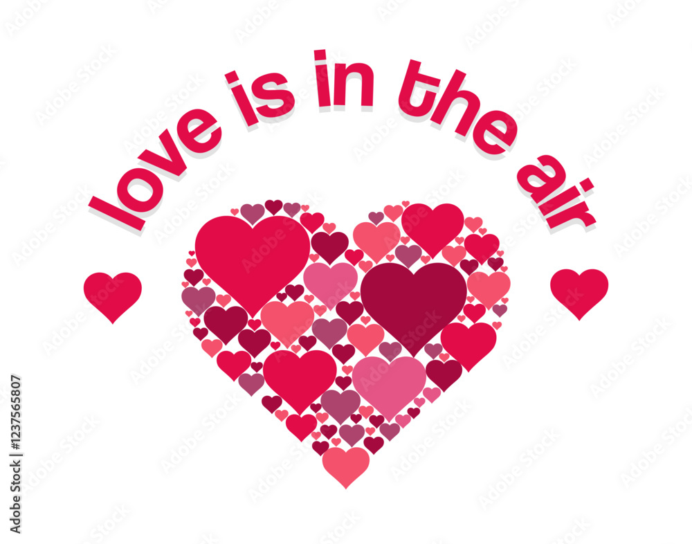 Poster vector design of hearts creating a larger heart