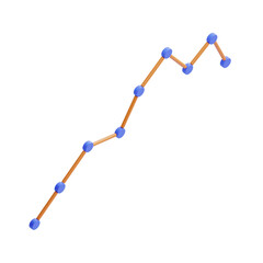 line graph, data visualization 3d isometric