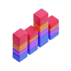 Obraz premium stacked bar chart, data visualization 3d isometric