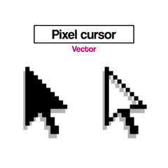 Vector design te pixelated cursors on white background