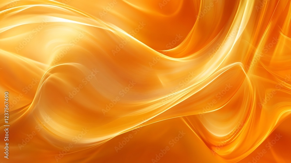 Leinwandbilder abstract orange waves of light creating a vibrant background : generative ai