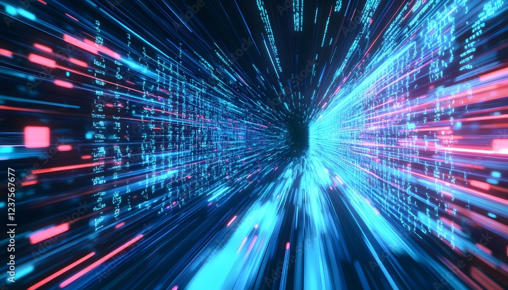 Aufkleber digital data streams in a cyber tunnel