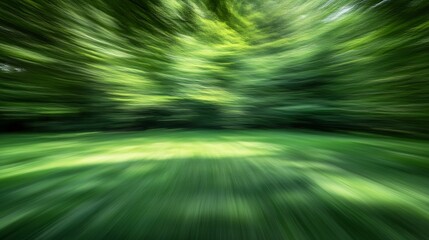 Serene Green Forest Motion Blur Effect Nature Vibes Calm and Peaceful Atmosphere : Generative AI